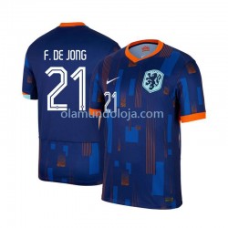 Camisola Países Baixos Frenkie de Jong 21 Homem Equipamento Segundo Euro 2024 Manga Curta